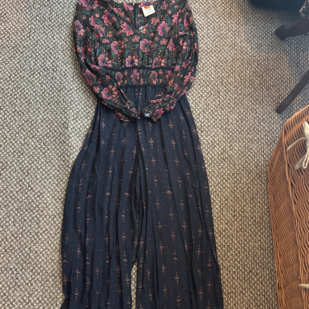 FARM Rio Navy Jumpsuit with Pink & Green Floral Bodice